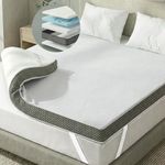 Degrees of Comfort Memory Foam Mattress Topper Double Size, 8cm Thick Hypoallergenic Toppers with Airflow Mesh and Soft, Washable, Anti-Slip Cover for Back Pain and Silentnight Sleep, 135x190cm