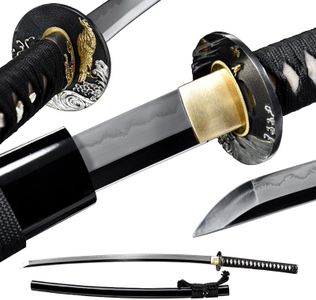 Handmade Samurai Katana Sword – Real High Carbon Steel Blade, 107cm Full Length, 71cm Razor-Sharp Edge, 58 HRC Hardness, Traditional Japanese Craftsmanship, Battle-Ready, Authentic