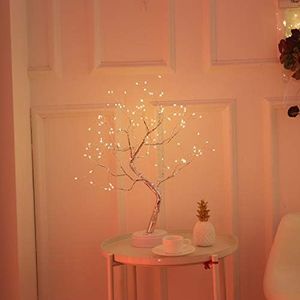 KHTO DIY Led Desk Bonsai Tree Light, Desk Table Decor 108 LED Head Lights for Home,Bedroom, Indoor,Wedding Party, Decoration Touch Switch Battery Powered or USB Adapter