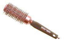 Head Jog 77 Pink Radial Brush. Ceramic Coating Barrel with Nylon Bristle & Rubber Handle. Lightweight & Durable Hair Brush for Hairdressing. Reduce Frizz for Healthy Looking Hair. (33mm)