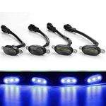 CLOUDSALE 4 Pieces Smoked LED Lens Front Grille Running Light Universal for car (Plug Design May Vary) (Grill Blue)