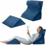 4Pcs Wedge Pillow Set Memory Foam Post Surgery Pillow Back Leg Support Pillow Adjustable Bed Rest Pillow Navy Blue