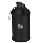 THE GYM KEG Gym Water Bottle 74oz | Half Gallon | Carry Handle | Big Water Jug for Sport | Large Reusable Drinking Water Bottles | Eco-friendly Jugs, Tritan BPA Free Plastic, Leakproof (Stealth Black)