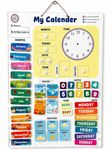Kids Reusable Calendar and Clock for 3 to 10 Years Old, Customisable, Reusable & Detachable Calendar and Clock