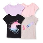 Spotted Zebra Girls' Kids Short-Sleeve T-Shirts, 4-Pack Mystic, X-Large