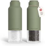 LARS NYSØM Salt and Pepper Grinder Set Stainless Steel with Adjustable Grinder I Bottle Design Spice Mills Set Manual (Sage Green)