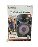 Supersonic SC415DL Professional PA/DJ Speaker, 3000W, USB