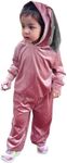 ROYLAMP Baby Halloween Bunny Suit Velvet 2 Piece Long Sleeve Rabbit Hoodies Tops and Pant Set Casual Tracksuit Pink 5-6 Years