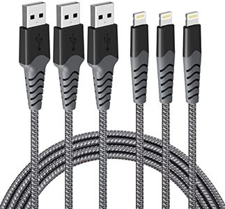 AHGEIIY iPhone Charger Cable 1M 3Pack, Apple MFi Certified Lightning Cable Nylon Braided iPhone Charger iPhone Lightning Cable Cord for iPhone14 13 12 11 X XS XR 8 Plus 7 Plus 6 Plus 5 iPad Pro iPad