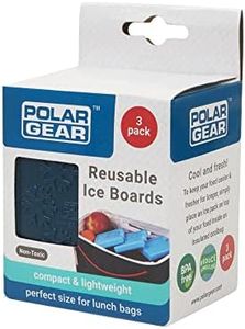Polar Gear 3 Pack 8cm Freezer Blocks Ice Brick – Long lasting Reusable Ice Boards - Cooler Block for Travel Picnic – Just Freeze and place in your Cool Bag Box to keep food & drinks cool – Navy Blue