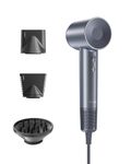 Laifen Hair Dryer with Diffuser for Curly Hair, Blow Dryer with 110, 000 RPM High-Speed Drying Brushless Motor, 200M Ionic Hair Dryer for Travel & Home with Low Noise, Thermo Control 2024 Upgraded (Silver)