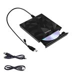 Antika External CD DVD Drive TypeC USB 3.0 Extended Cable Backup Power Line Portable DVD Player CD/DVD +/-RW Burner Reader for Laptop Desktop PC Apple Mac Macbook Pro Windows 11/10/8/7 / XP Linux OS