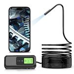 Hopefox Endoscope Camera, Wireless Industrial Borescope Inspection Camera with 8 Led Lights, 2.0MP Semi-Rigid Snake Camera for Android, iPhone, Samsung, iPad(16.4FT)