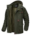 MAGCOMSEN Military Jackets for Men Winter Parka Coats Fleece Lined Jacket with Hood Thick Thermal Casual Outwear