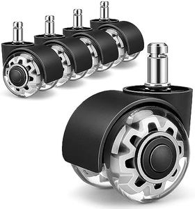 Office Chair Wheels,Replacement for All Hardwood and Carpet Floors, Heavy Duty Rollerblade Style Computer Desk Chair Casters,Universal Caster Wheels Size(11x22 mm) 5 Pack