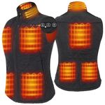 ARRIS Heated Vest for Women, Size Adjustable 7.4V Electric Warm Vest 8 Heating Panels with Battery Pack BLACK