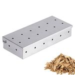 Smoker Box for BBQ Grill Wood Chips, Top Meat Smokers Box in Barbecue Grilling Accessories - 25% Thicker Stainless Steel Won't WARP - Barbecue Meat Smoking for Charcoal and Gas Grills.