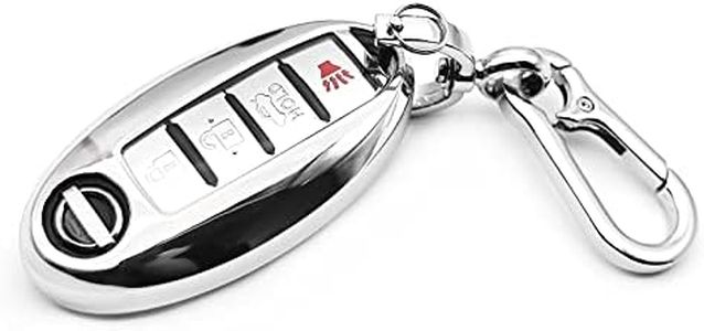 Fit for Nissan Armada Murano Rogue Maxima Cube Altima Pathfinder Infiniti Qx60 Qx30 285E3-9NB5A TPU Key Fob Remote Cover Case Shell Glove Pouch Holder Protector Keyless Entry Sleeve Accessory, Silver