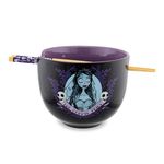 Silver Buffalo Tim Burton's Corpse Bride Emily Ceramic Ramen Dinnerware Set | Includes 20-Ounce Noodle Bowl and Wooden Chopsticks