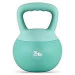 DlandHome Kettlebell Weights Strength Training Kettlebell-Great for Full Body Workout and Strength Training,Easy Grip Handle,PVC Filled with Iron Sand,Blue,25lbs