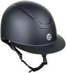 TuffRider Guardian Wide Brim Equestrian Horse Riding Helmet- Matte Black- Large