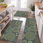 Bsmathom Boho Kitchen Rug Sets 3 Piece with Runner, Farmhouse Kitchen Rugs Non Slip Washable, Kitchen Mats for Floor Set of 3 for Kitchen Entryway Hallway Laundry Room