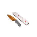 HOUSE OF ZIZI Kids Mango Wood Montessori Large Knife | Safe Cooking, Cuts Soft Vegetable & Fruits Knife | Cutting & Chopping Knife | Non-Stick Coating, Soft Touch Handles |Eco-Friendly Safe (Grey)