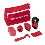 LeMieux Toy Pony Grooming Kit with Brushes, Curry Comb & Sponge - Red - 3 Years +