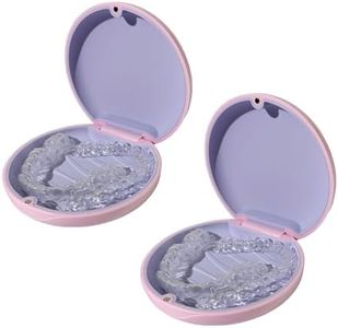 Maoerdental 2PCS Retainer Case Compatible with Invisalign,Cute Slim Aligner Case,Customized Magnetic Closure Orthodontic Retainer Cases (2 Pack Pink + Purple Silicone)