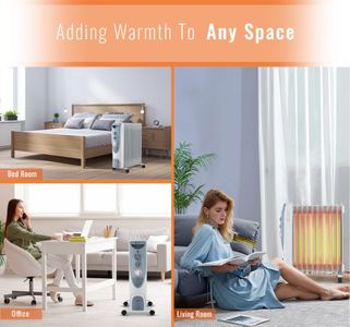 PureMate 2500W Oil Filled Radiator Heater – Portable Electric