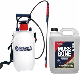 Spear & Jackson Moss Gone Moss killer 5L with 5L Garden Sprayer, Fast Acting, Suitable on hard surfaces