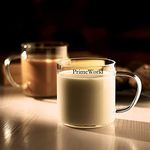 PrimeWorld Small Impresso Borosilicate Tea Coffee 130 ml Cup Set of 6 pcs, Crystal Espresso Mug, Clear Toughened Glass Mug with Handle for Cappuccino, Milk, Latte hot/Cold Drinks etc