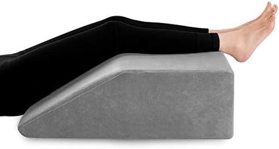 Leg Elevation Pillow with Cooling Gel Memory Foam Top, Wedge Pillow to Solve Back& Leg &Joint Pain, Acid Reflux, Heartburn, Snoring,Pregnancy