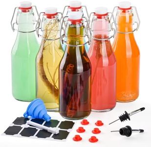 V·Colokishi Lot de 6 bouteilles en verre de 250 ml avec bouchon à étrier - Bouteilles à liqueur - Bouteilles à liqueur - Bouteilles à liqueur - Bouteilles à remplir - Pour vin, lait, jus, huile,