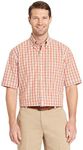 Arrow Men's Short Sleeve Hamilton Poplin Shirt, Orange Rust, M