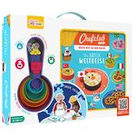 Chefclub Kids - “The Great Journey of the World” Cookbook Set with Measuring Cups, Atlases and Stickers, Cooking Art for Kids, German Version