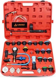 ADAFIRST 33PCS Radiator Coolant Pressure Tester and Vacuum Refill Tool Kit, Automotive Cooling System Manual Leak Test & Pneumatic Fill Filling Filler Set Universal for Car Truck Airlift, Red
