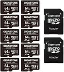 Gigastone 64GB 10-Pack Micro SD Car