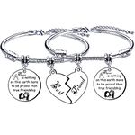 Lumengqi BFF Best Friends Women Teen Girls 2 PCS Charm Bangle Bracelets Broken Heart Double Pendant Friendship Gift