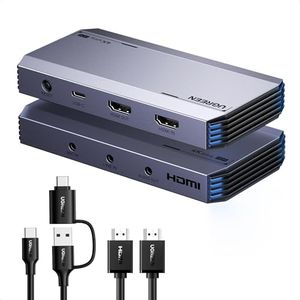 UGREEN 4K@60Hz Capture Card, Ultra HD HDMI Video Capture Card 1080P@240Hz USB 3.0 Ultra-Low Latency with VRR and HDR for Streaming, Gaming, Recording Compatible with iPad, Switch, PS5, Xbox, PC, Mac