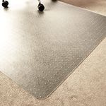 Marvelux 120 x 150cm (47" x 60") Large Durable Eco Friendly Office Chair Mat for Low and Standard Pile Carpets, Rectangular Clear Enhanced Polymer Carpet Protector, Made in the UK