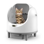 Self Cleaning Cat Litter Tray, Open-Top Automatic Cat Litter Tray with APP Control/Safety Protection/10L Large Waste Bin/Odor-Free Anti-pinch Smart Robot Litter Box for Multiple Cats Households