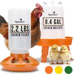 Roosty's Chick Feeder and Waterer Kit - 1L Chick Feeder and 1.5L Chick Waterer | Chicken Feeder and Hanging Chicken Waterer | Duck Feeder, Quail Feeder, Chicken Starter Kit | Baby Chicken Supplies