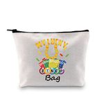 PXTIDY Funny Bingo Gifts Bingo Player Cosmetic Bag Bingo Gambler Gift My Lucky Bingo Bag Gambling Organizer Bag Bingo Game Lover Gift for Bingo Lady Bingo Queen, Beige