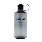 Nalgene Sustain Tritan BPA-Free Water Bottle Made with Material Derived from 50% Plastic Waste, 32 OZ, Narrow Mouth, Gray