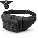 Vdones Tactical Fanny Pack for Men Military Waist Pack EDC Waist Bag Molle Pouch with US Patch for Hiking, Hunting, Shooting, Outdoor