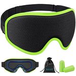 WAOAW Sleep Mask for Women Men , Eye Mask Sleep of 3D Light Blocking Blindfold (Neon Green)