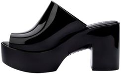 Melissa Mule Hype Heel - Fashion Sandal for Women - Iridescent Comfortable Mule Style - 9.5cm Heel Height - High-Shine Upper with Bubblegum Scent - Chic and Sophisticated, Black, 6