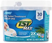 Camco TST MAX RV Toilet Treatment Drop-INs | Control Unwanted Odors and Break Down Waste and Tissue | Septic Tank Safe | Ocean Breeze Scent | 30-pack (41615)