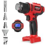 LIVOWALNY Cordless Heat Gun Compatible with Milwaukee 18V Battery (Tool Only) 350W 122℉~1202℉ (50℃-550℃) Variable Temperature Control Heat Gun Cordless with LCD Digital Display for Crafts